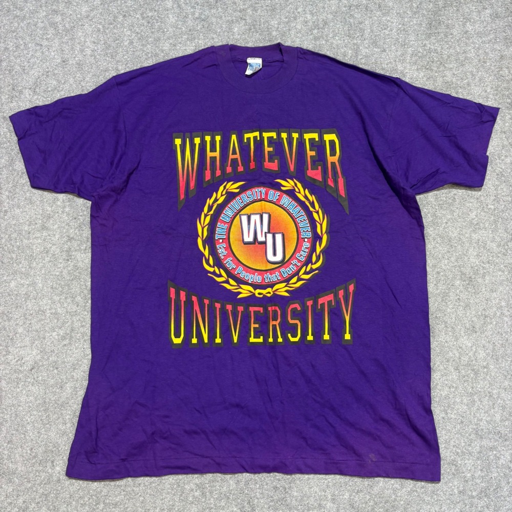 Vintage Freeze Whatever University Graphic T-Shirt Mens 2XL Purple Cotton Tee